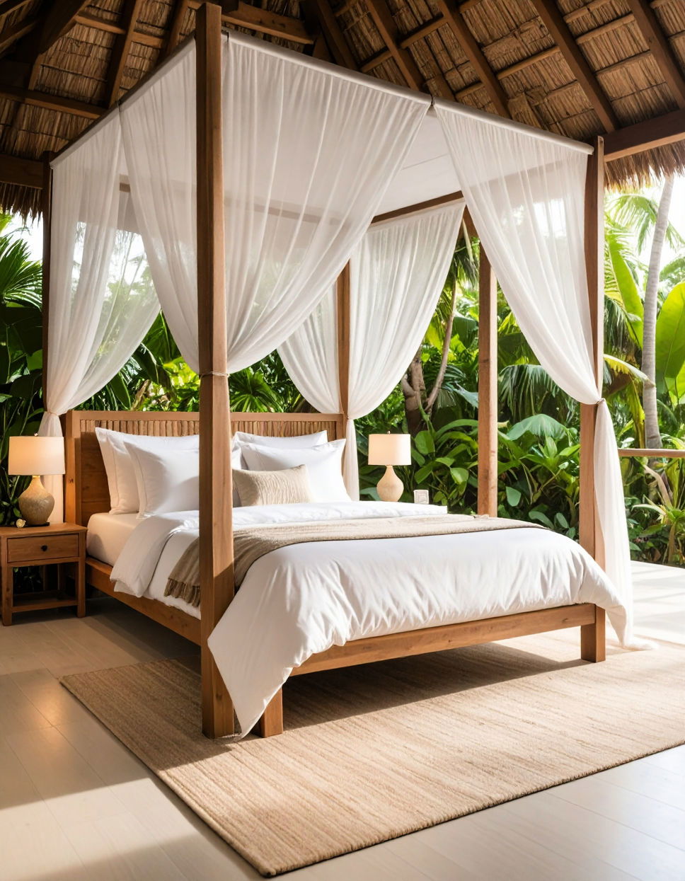 Breezy Canopy Bed for a Romantic Touch Tropical Bedroom Ideas