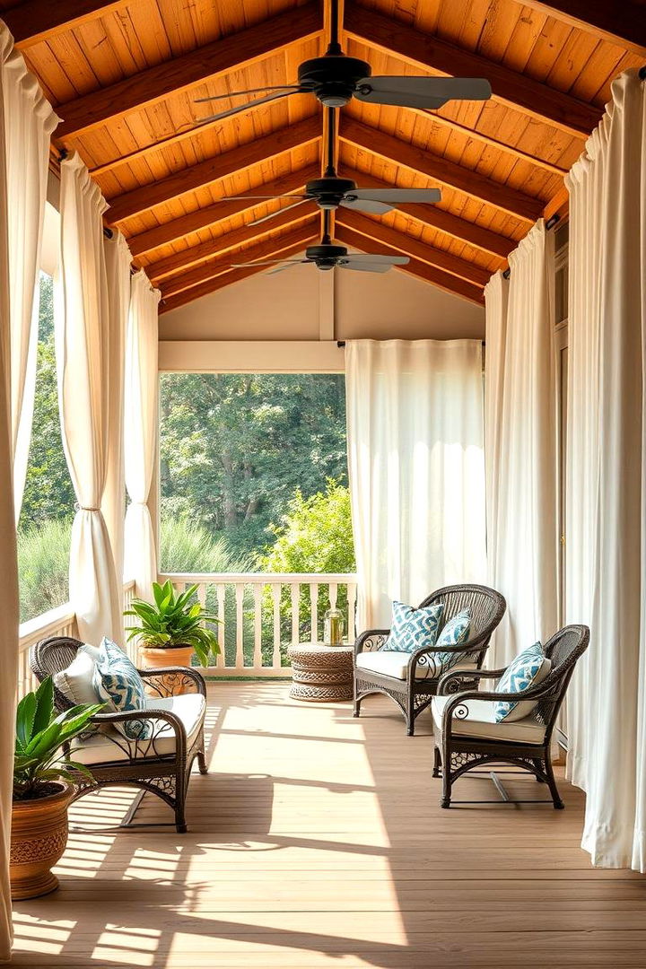 Breezy Curtains for Privacy and Comfort - 25 Veranda Ideas