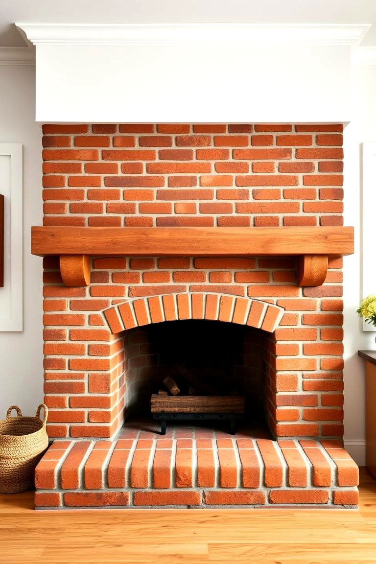 Brick Hearth for a Cozy Feel - 25 Fireplace Hearth Ideas