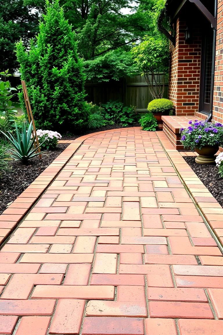 Brick Paver Path - 25 Farmhouse Walkway Ideas
