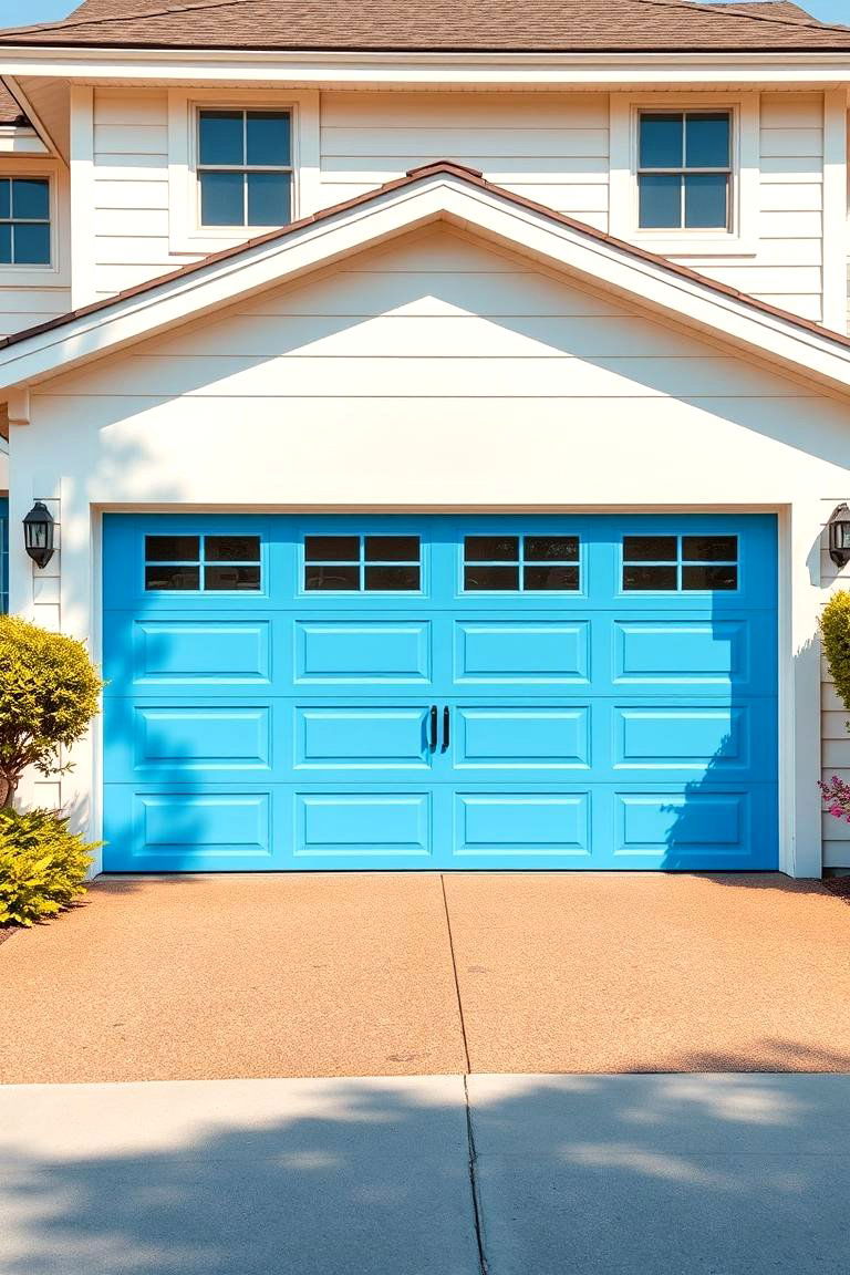 Bright Blue for a Refreshing Vibrant Vibe - 25 Garage Door Paint Ideas