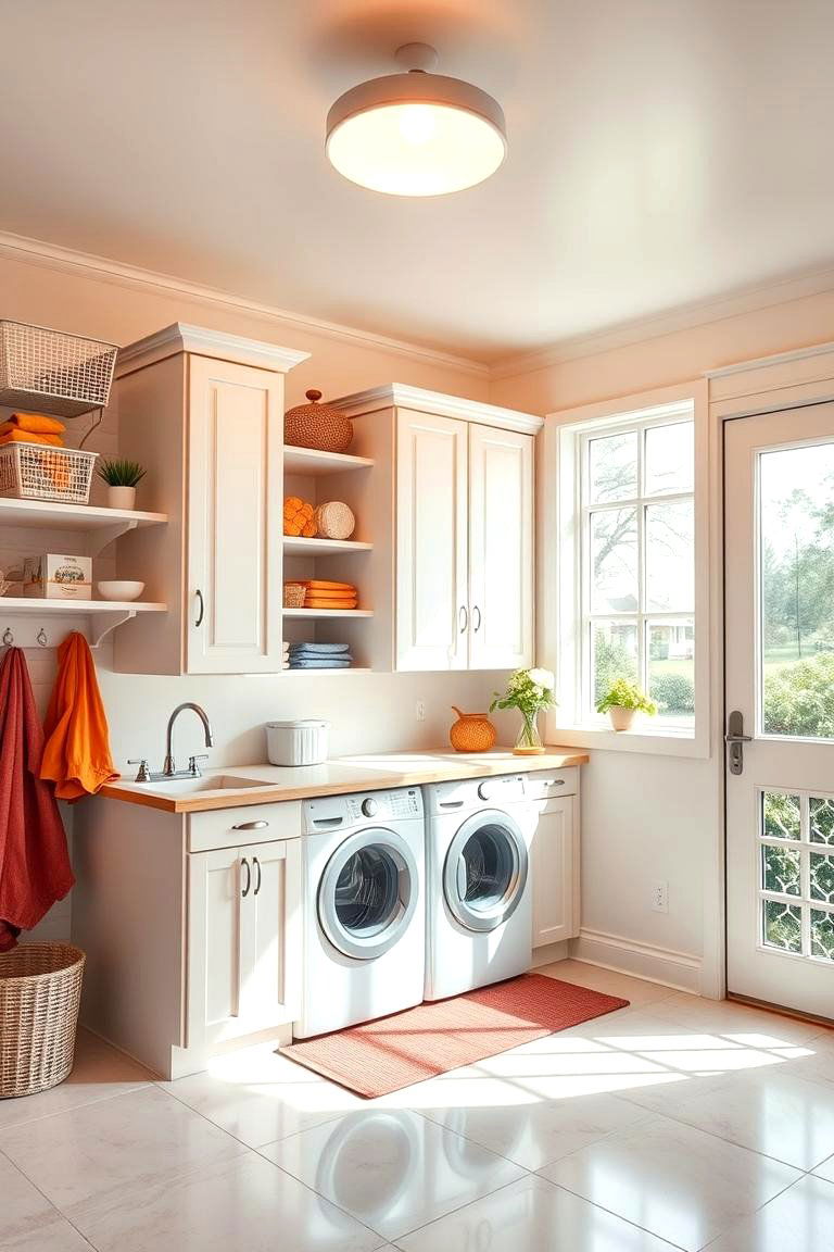 Bright Open Stackable Laundry Room Design - 25 Stackable Laundry Room Ideas
