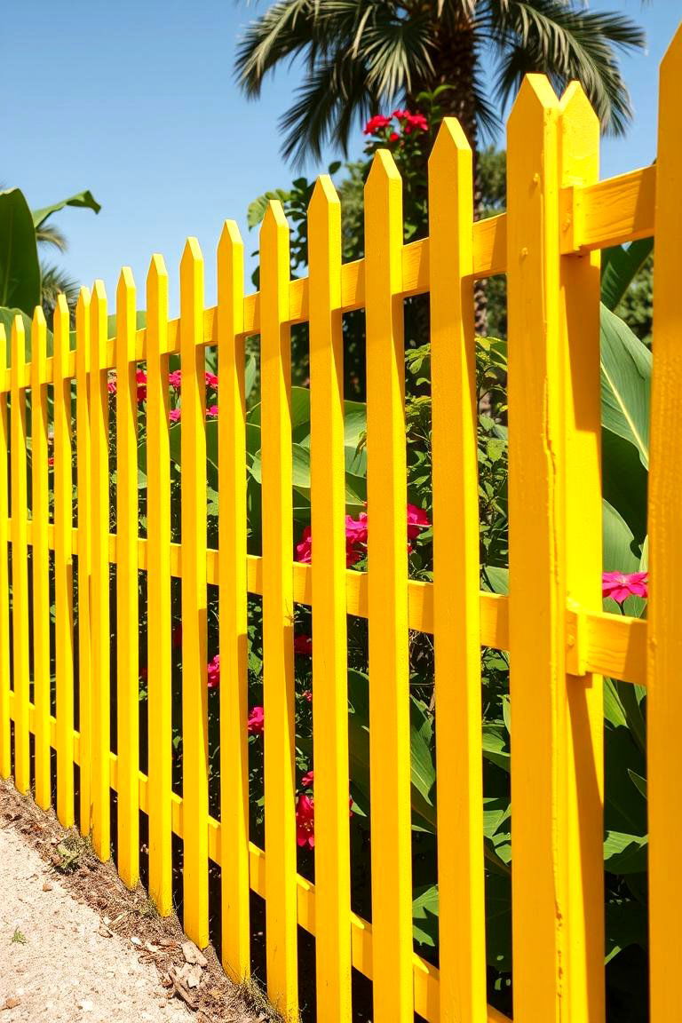 Bright Yellow for a Cheerful Energetic Vibe - 25 Fence Paint Colours