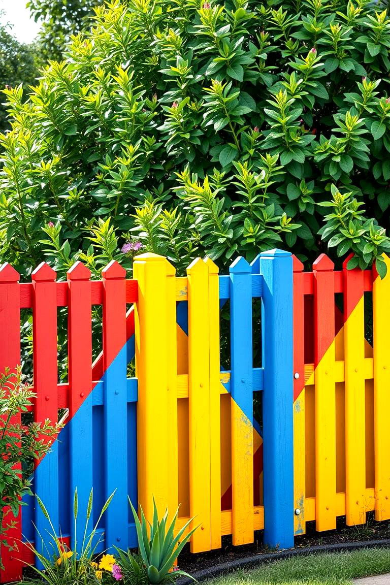 Bright and Bold Colors to Make a Statement - 25 Fence Painting Ideas