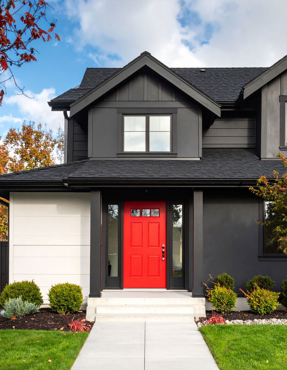 Bring Contrast with Bright Red Doors