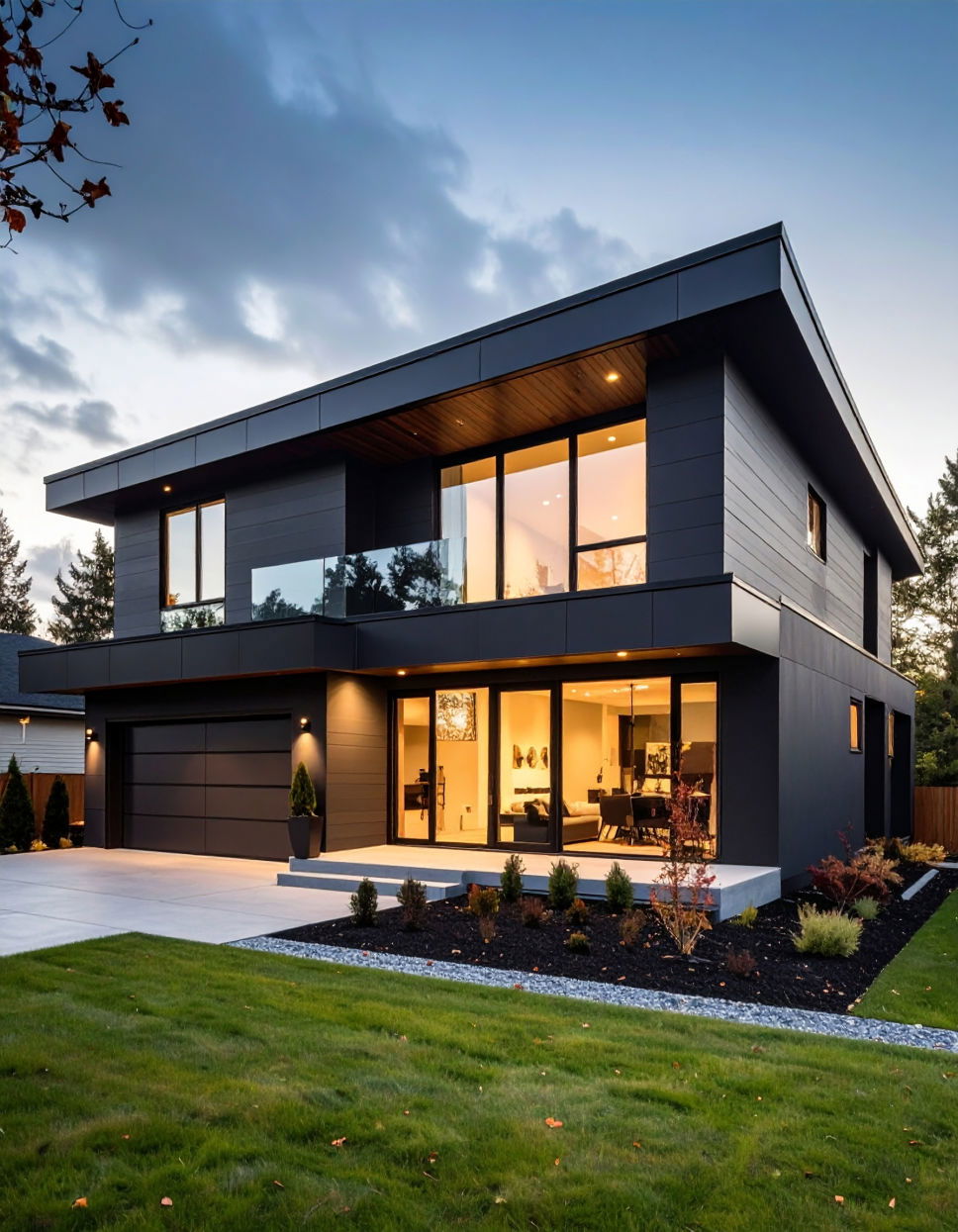 Bring a Cottage Vibe with White Trim Exterior Home with a Black Roof Ideas
