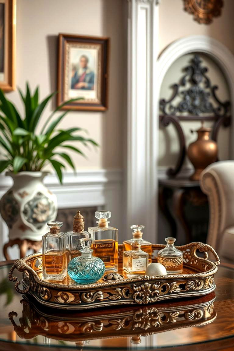 Bring a Vintage Touch with an Antique Tray - 25 Tray Decor Ideas