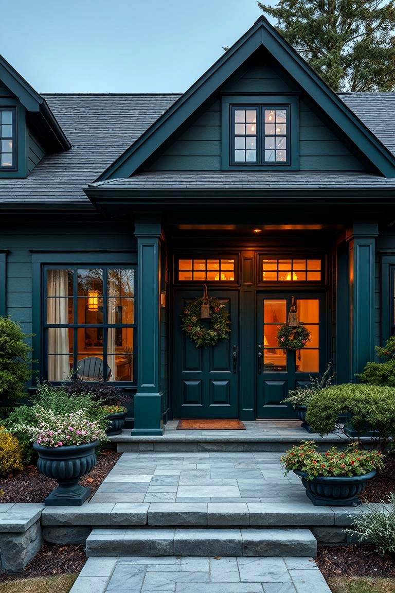 Bringing Warmth and Character to Your Home - 25 Forest Green House With Black Trim