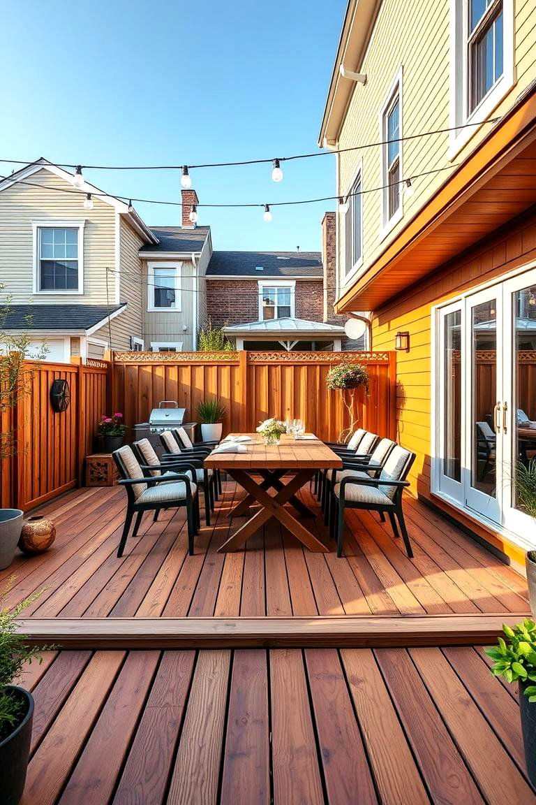 Build a Deck for Outdoor Dining - 25 Townhouse Backyard Ideas