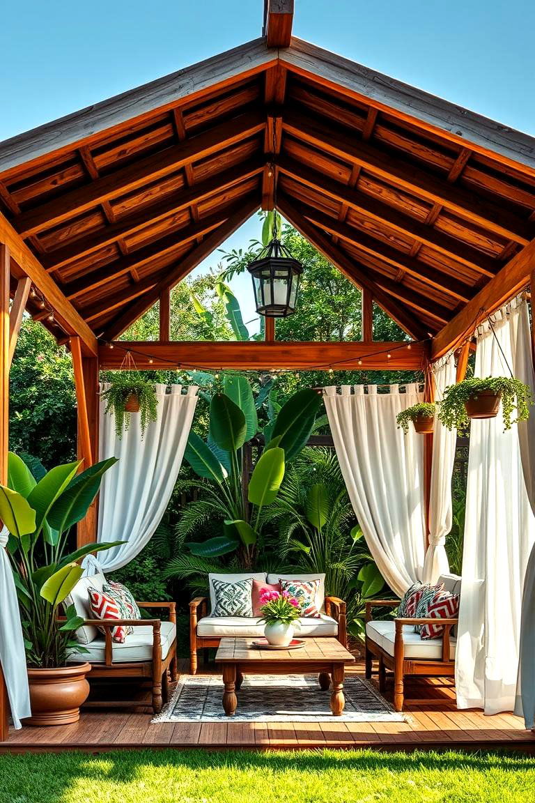 Build a Tropical Gazebo - 25 Tropical Backyard Ideas