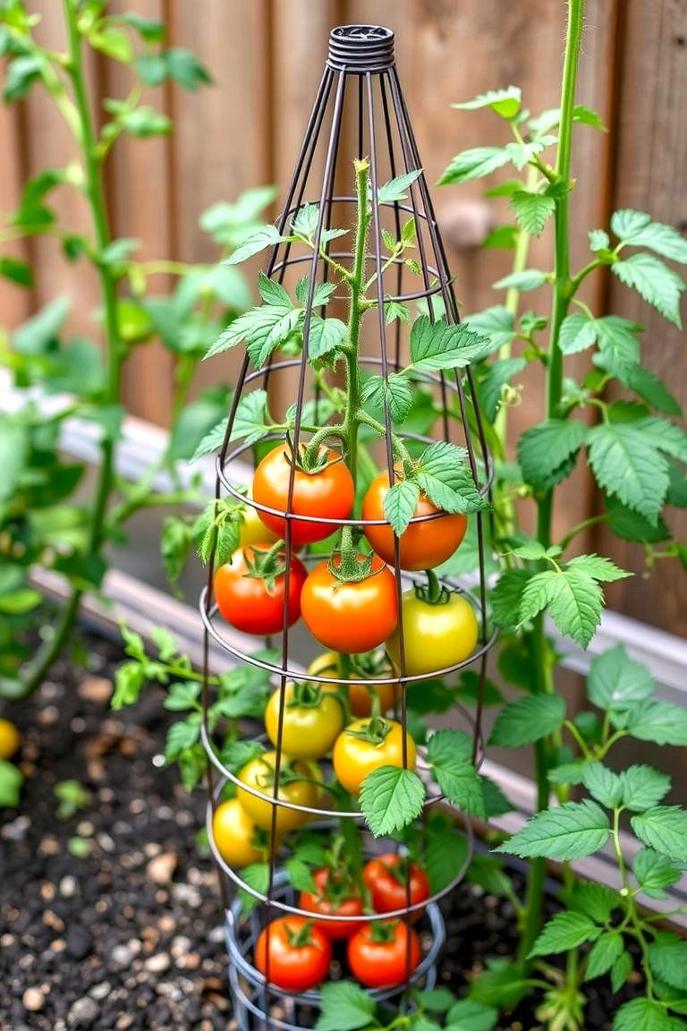 Building a Conical Wire Trellis for Individual Plants - 25 Tomato Trellis Ideas