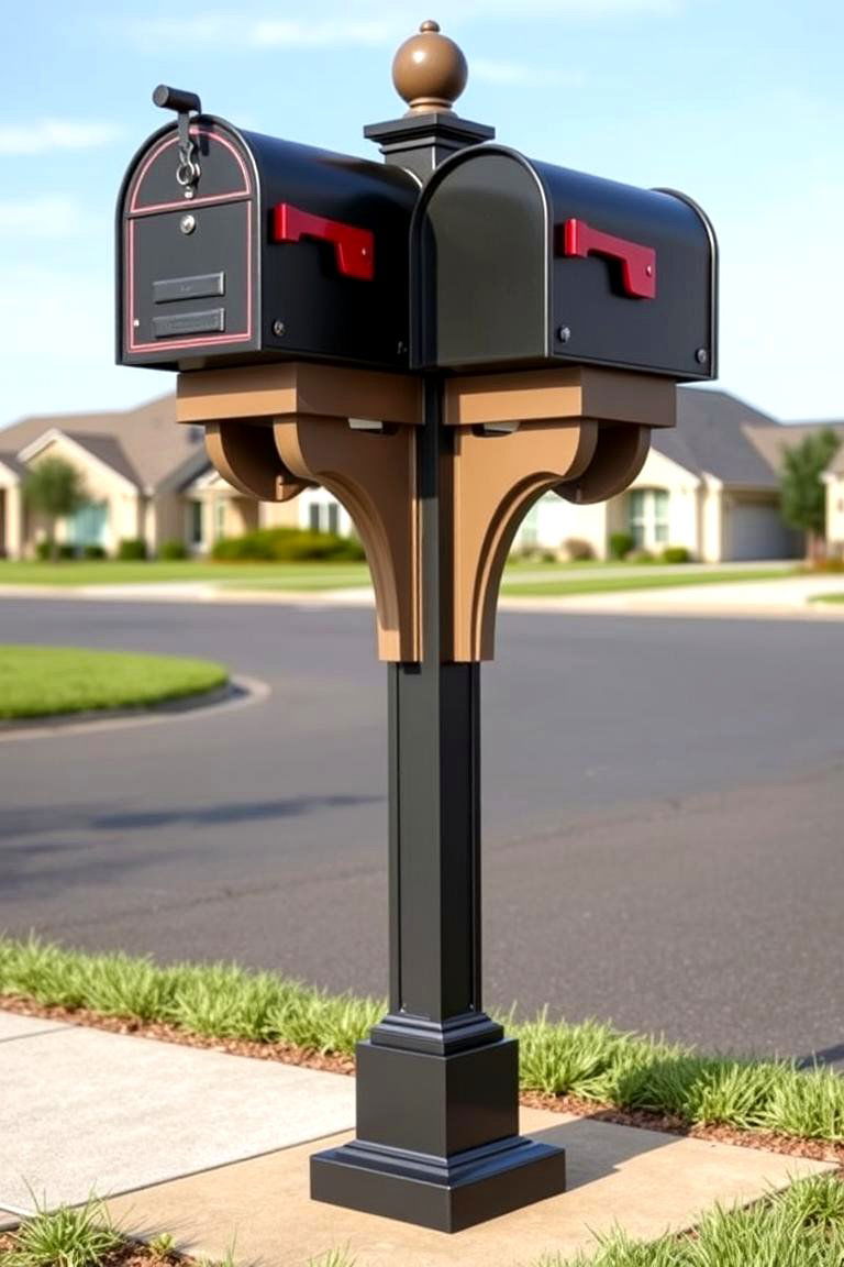 Building a Double Mailbox Post for Shared Driveways - 25 Mailbox Post Ideas