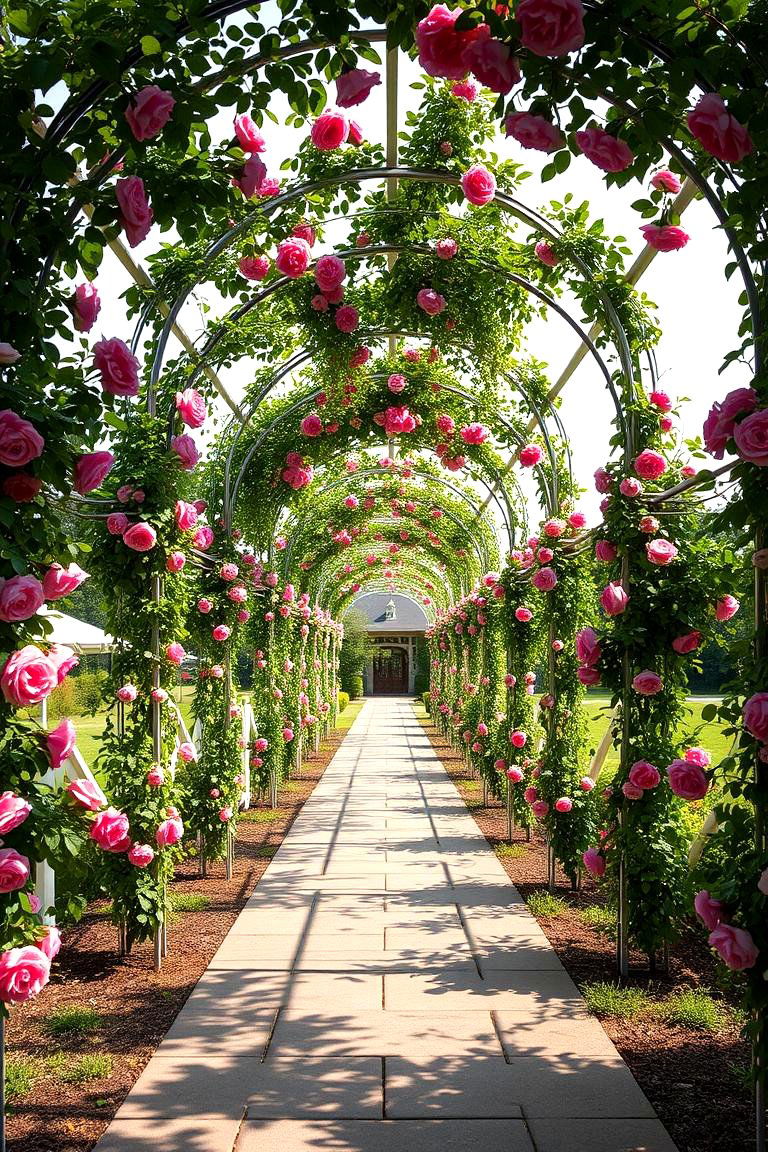 Building a Grand Trellis or Arbor Walkway - 25 Large Backyard Landscaping Ideas
