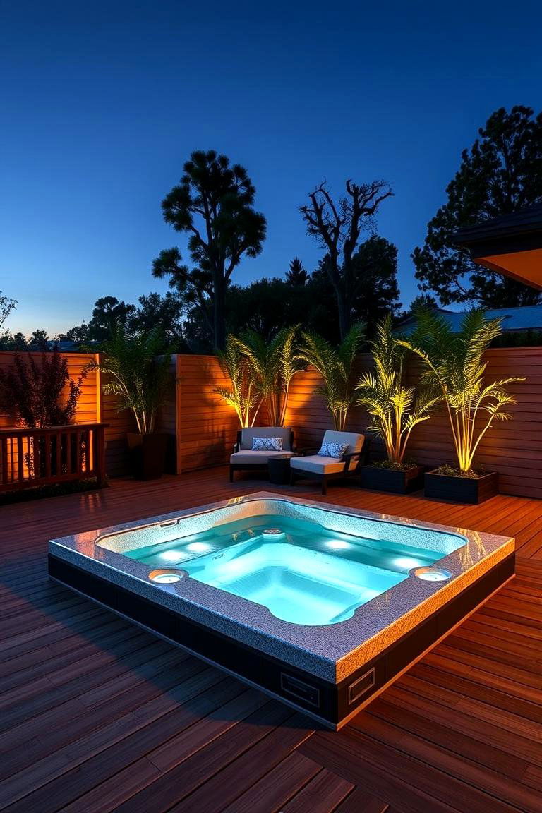 Building a Hot Tub Oasis into Your Deck Structure - 25 Large Deck Ideas