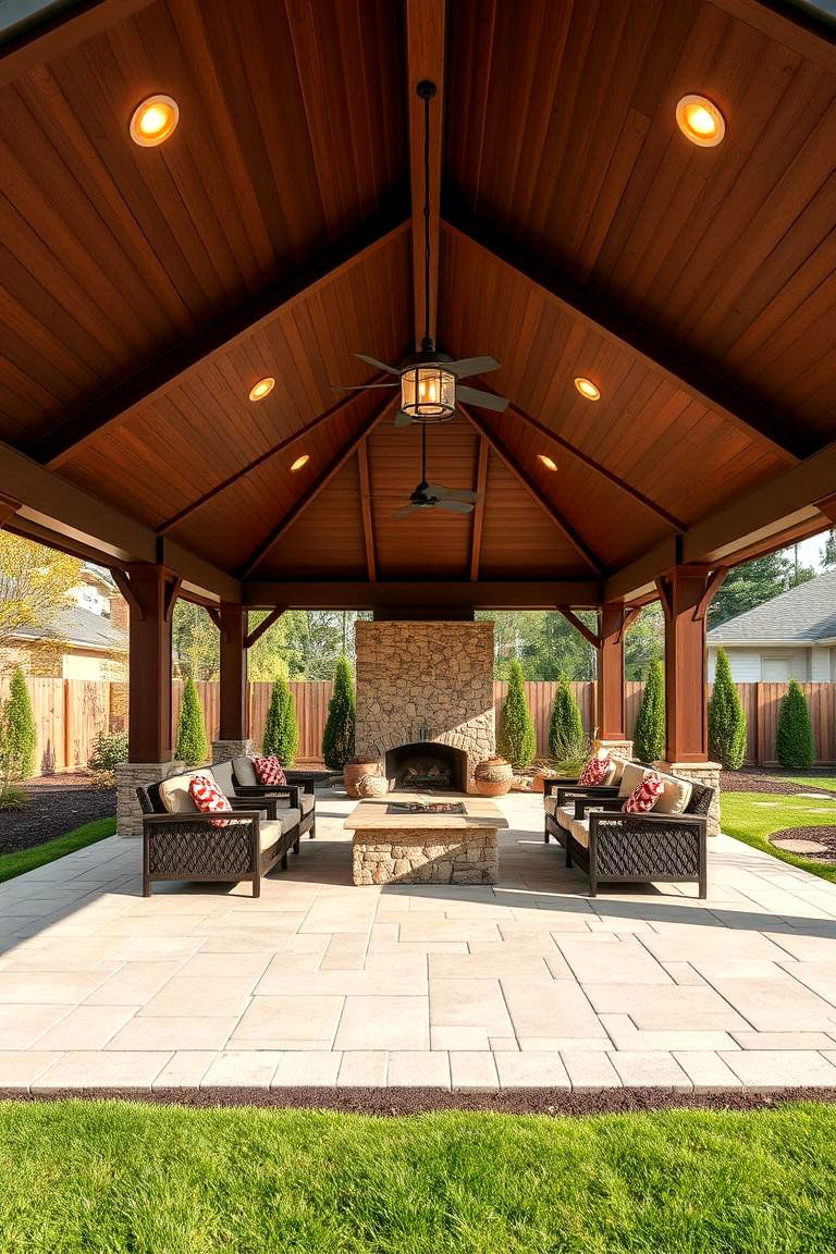 Building a Large Covered Outdoor Pavilion - 25 Large Backyard Landscaping Ideas