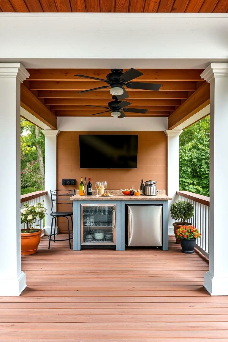 Building a Small Outdoor Bar or Serving Station - 25 Under Deck Landscaping Ideas