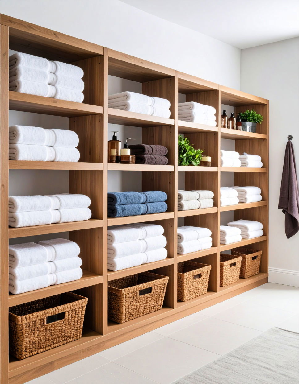 Built In Bathroom Shelves Towel Storage Ideas