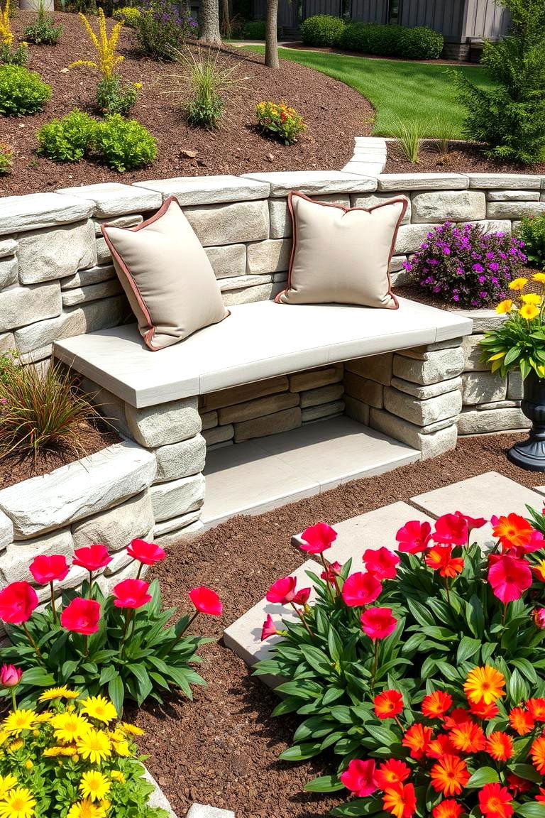 Built In Bench for a Seamless Look - 25 Garden Bench Ideas