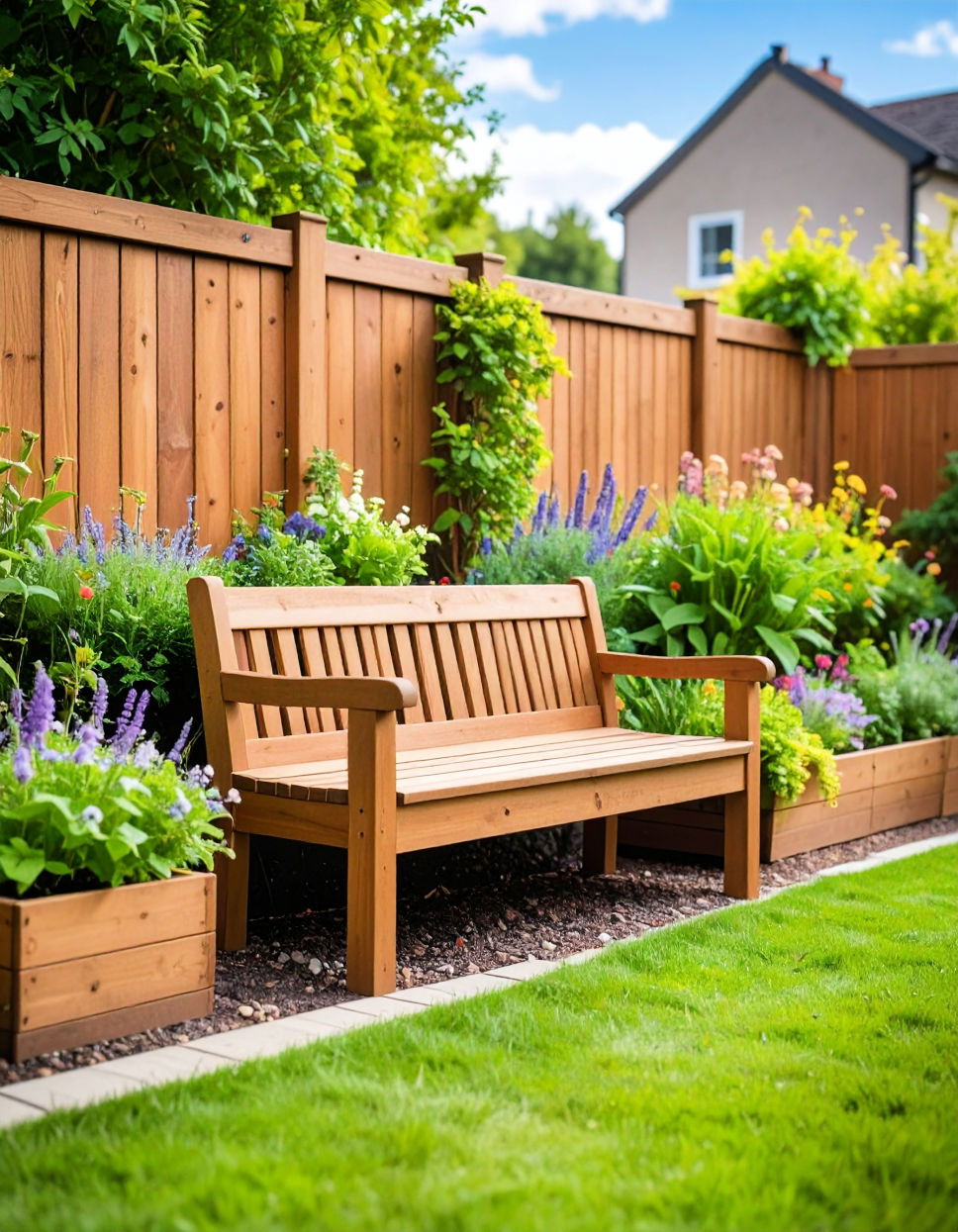 Built In Bench with Planter for Dual Functionality