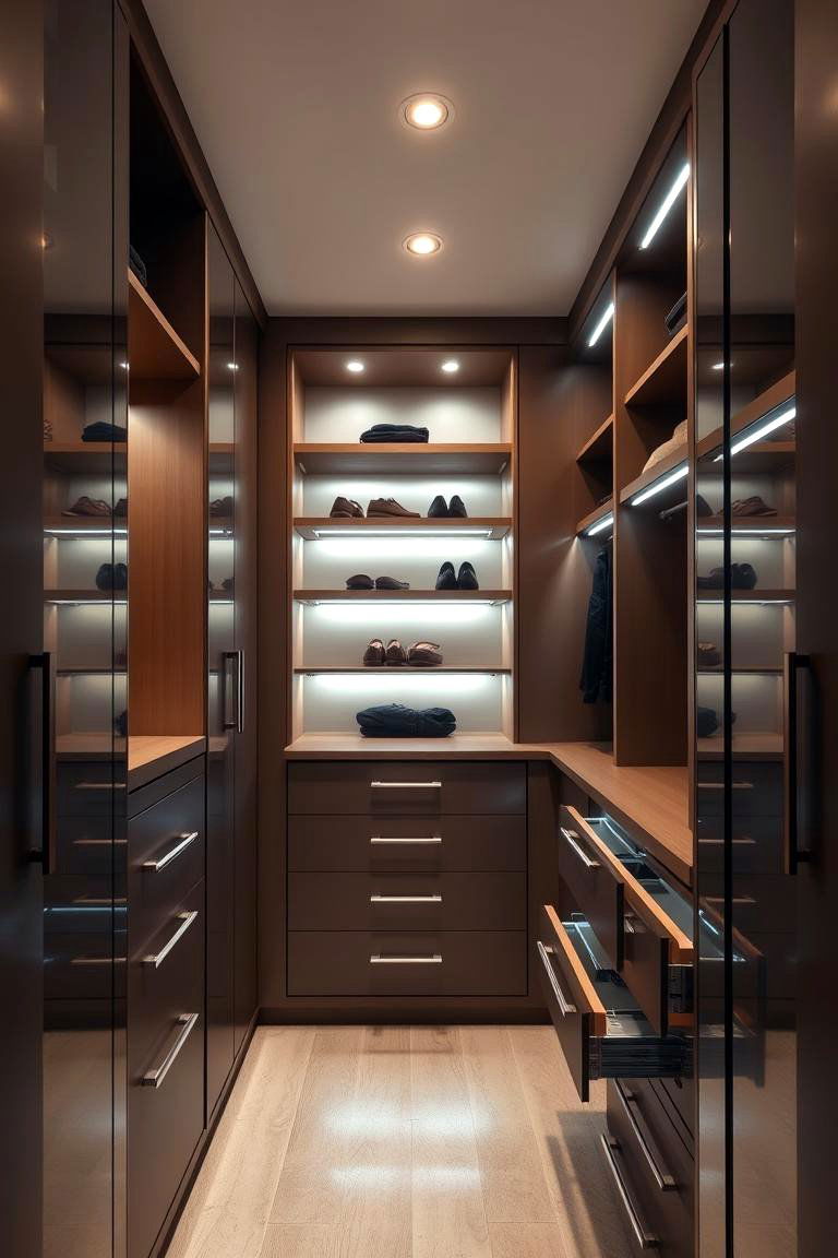 Built In Cabinet Lighting - 25 Closet Lighting Ideas