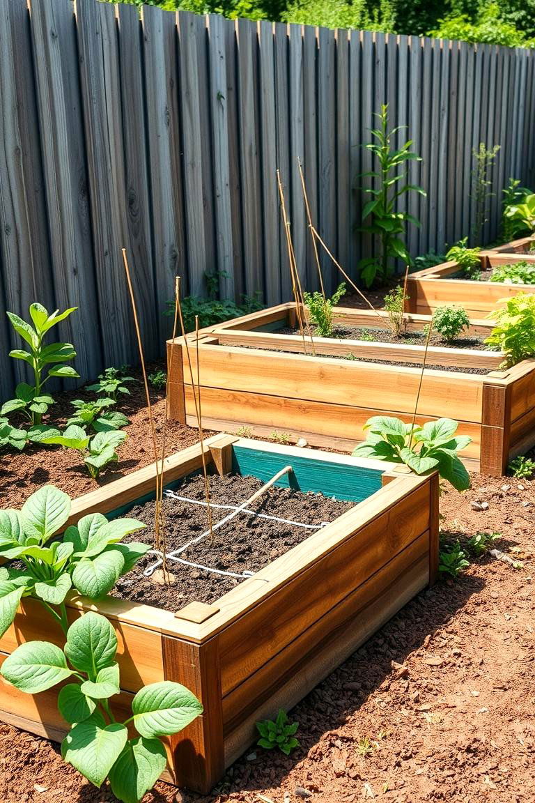 Built In Compost Compartments for Sustainable Gardening - 25 Raised Garden Bed Along Fence Ideas