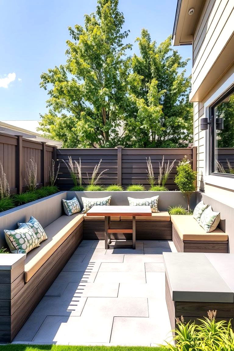 Built In Seating for Space Efficiency - 25 townhouse patio ideas