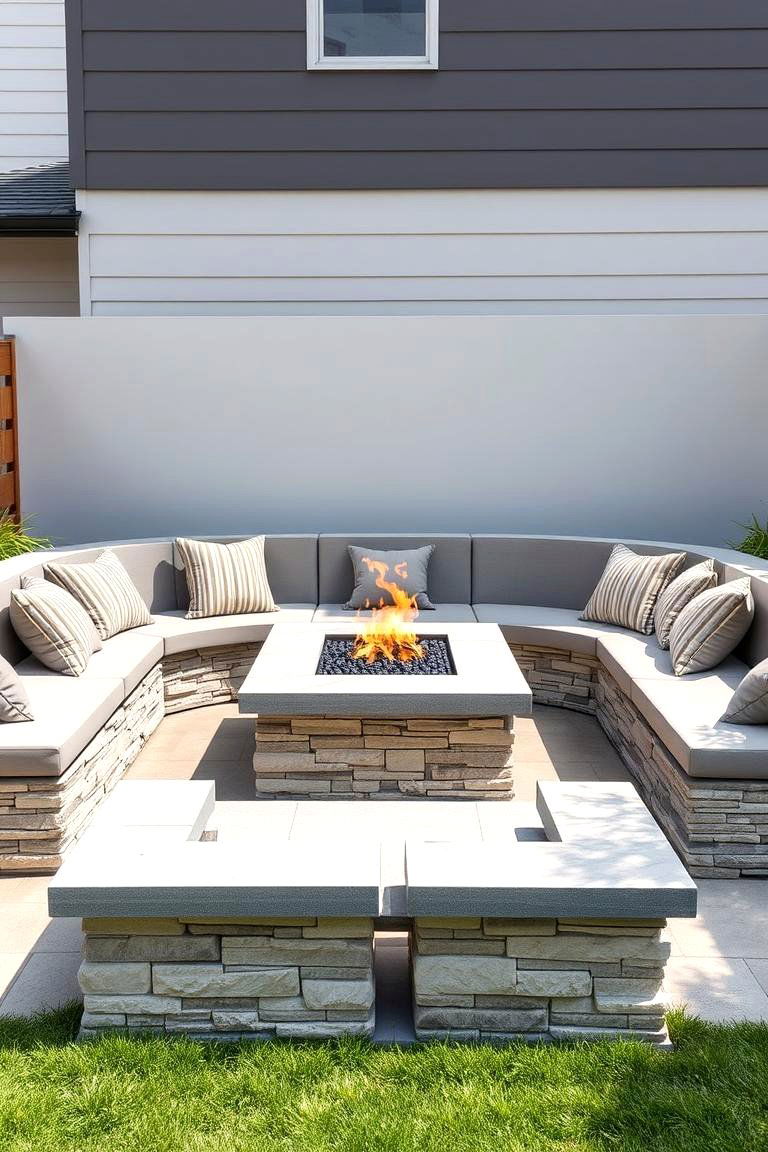 Built in Bench Seating for a Seamless Look - 25 Fire Pit Seating Ideas