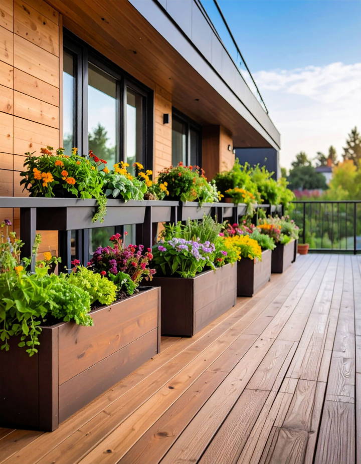 Built in Planters for Seamless Design Veranda Ideas