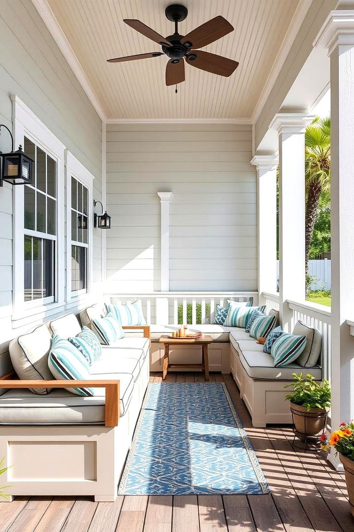 Built in Seating for Space Efficiency - 25 Veranda Ideas