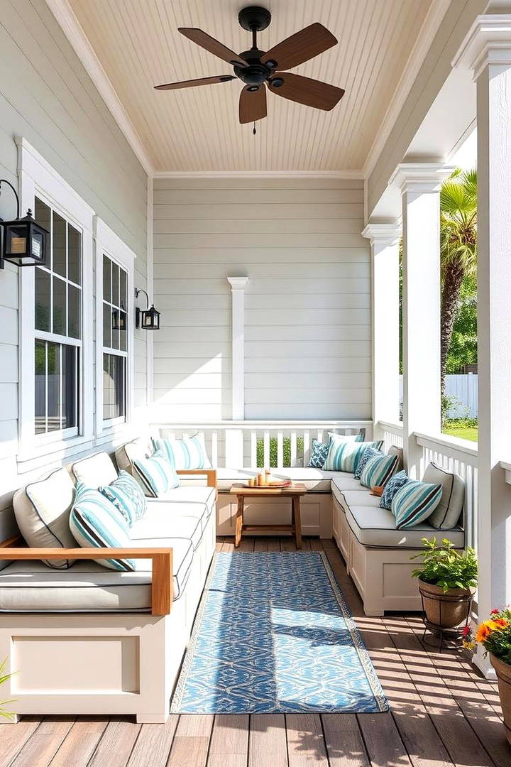 Built in Seating for Space Efficiency - 25 Veranda Ideas
