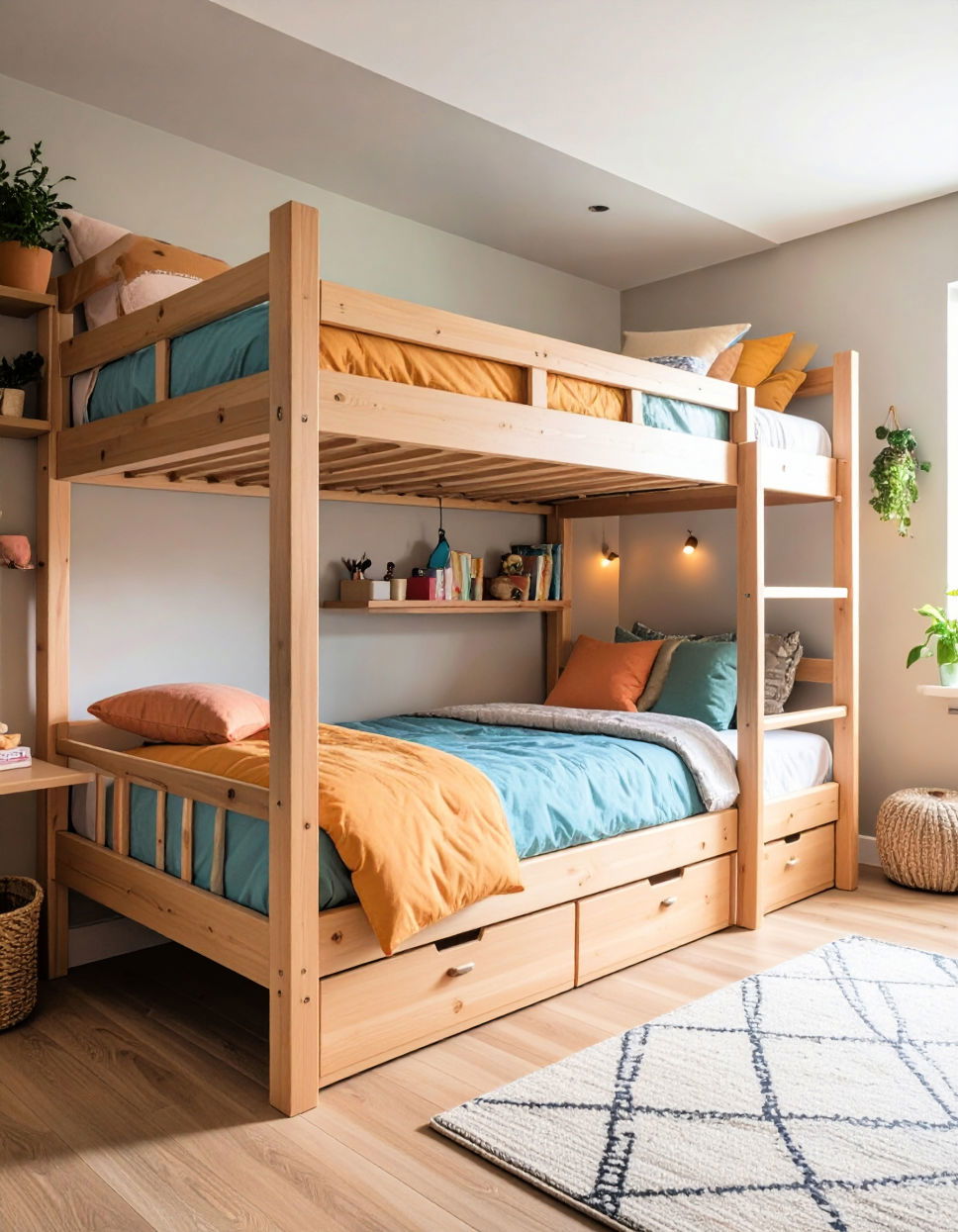 Bunk Beds for Efficient Vertical Space Usage Twin Bedroom Ideas