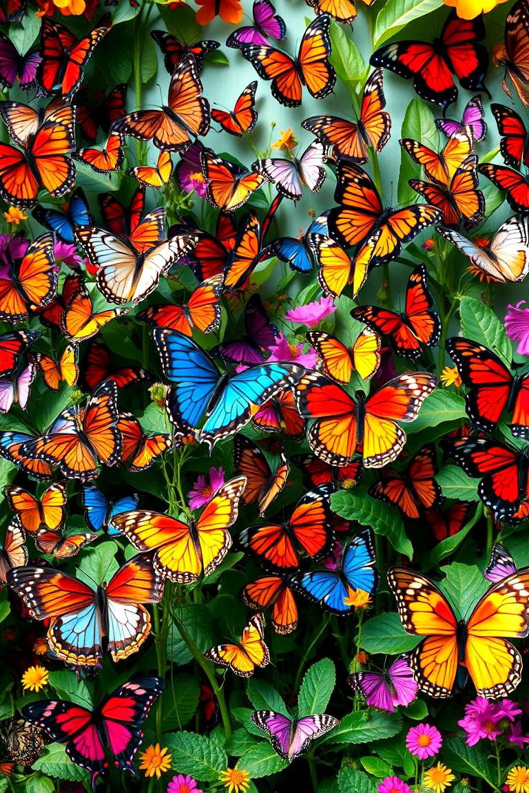 Butterfly Garden Embrace Color and Transformation - 25 Garden Mural Ideas