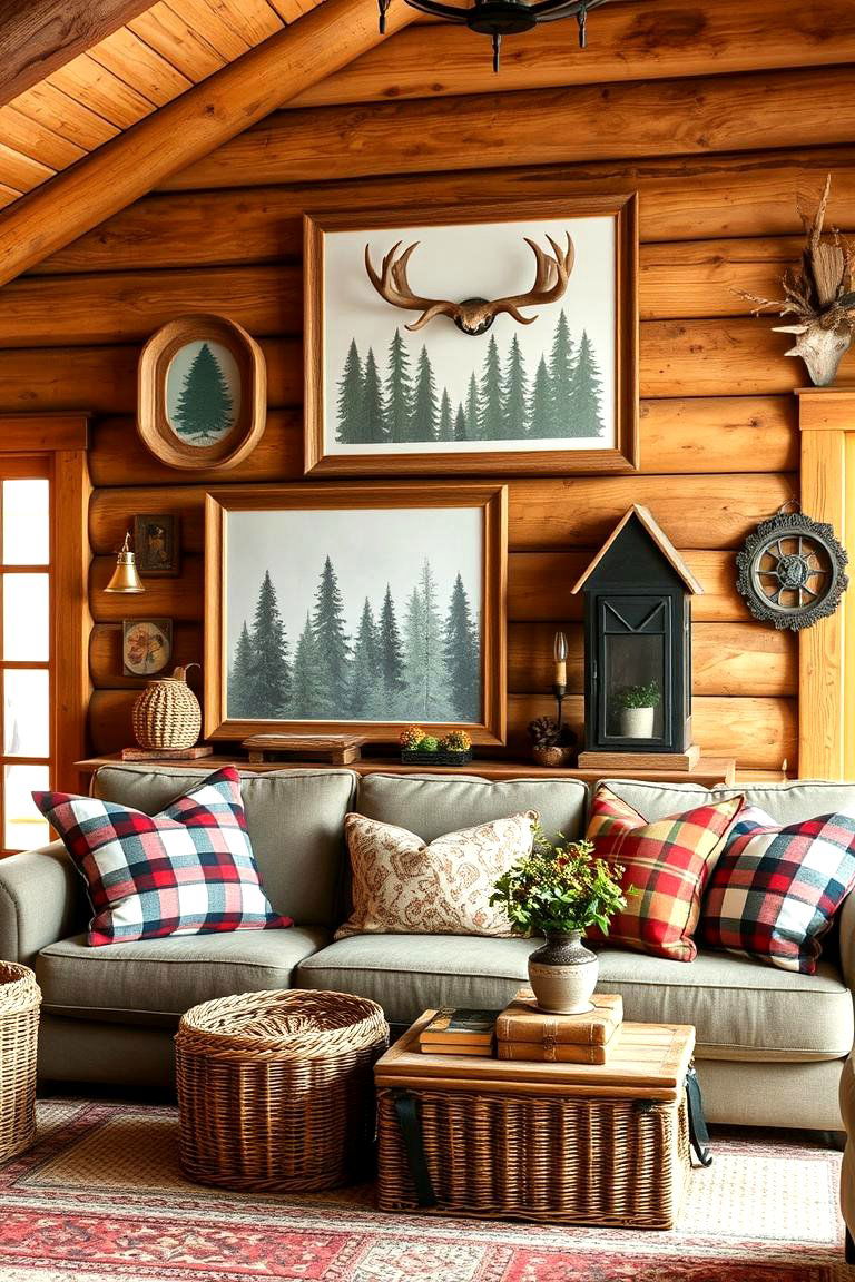 Cabin Themed Accessories - 25 Cabin Living Room Ideas