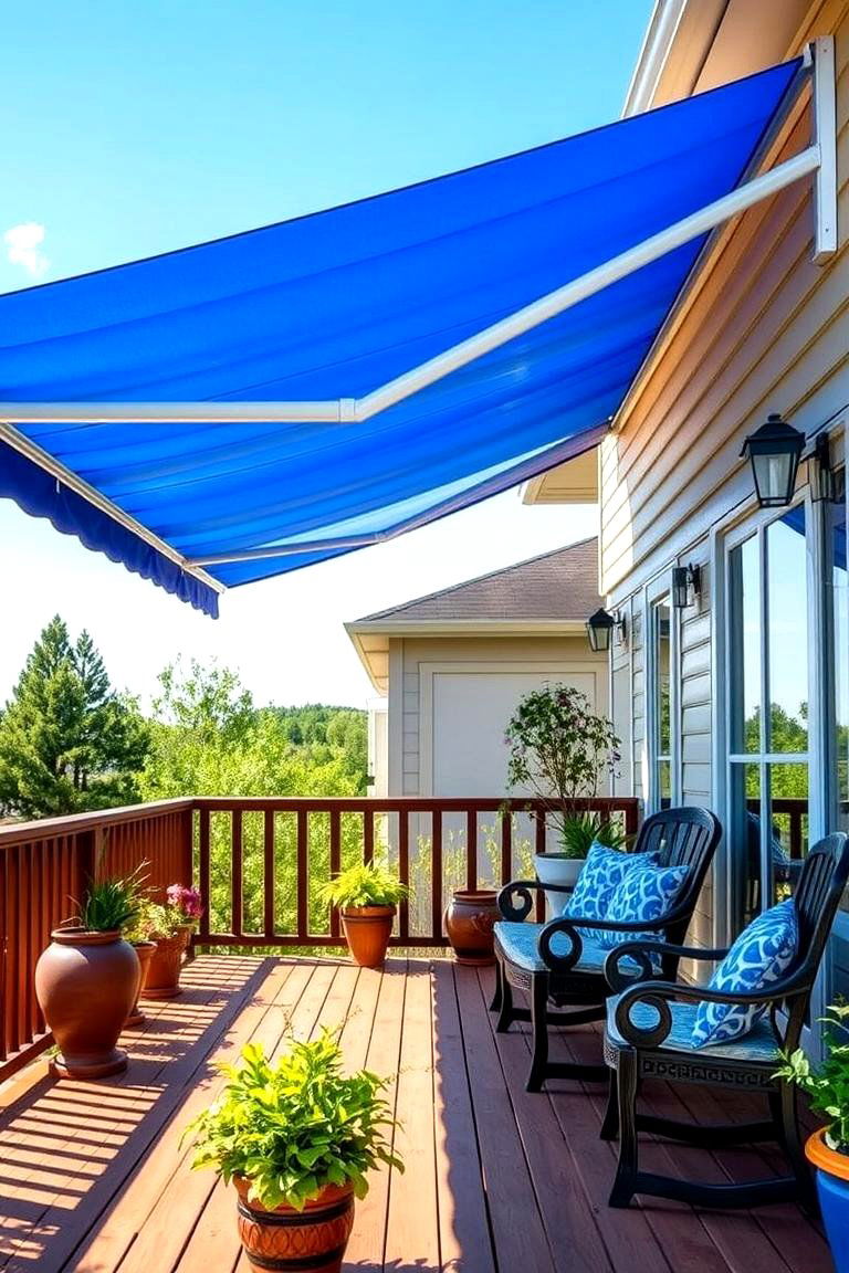 Canvas Awning for a Classic Look - 25 Deck Awning Ideas