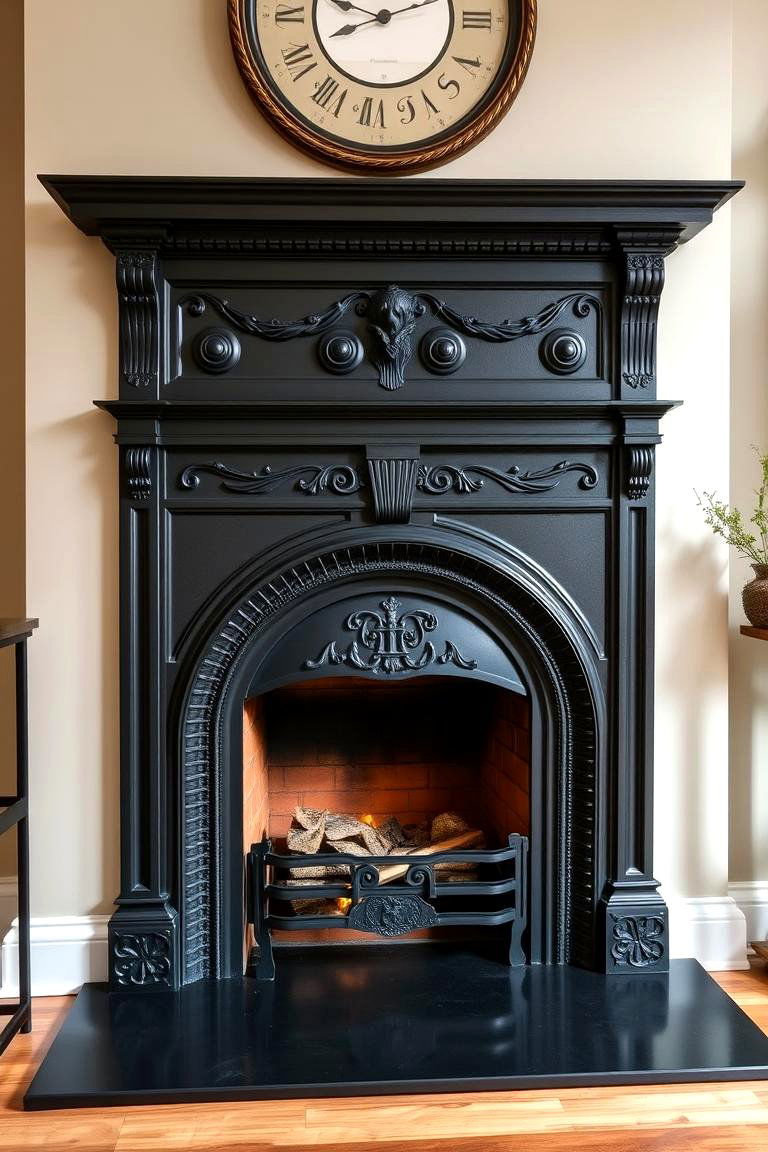 Cast Iron Hearth for Classic Appeal - 25 Fireplace Hearth Ideas