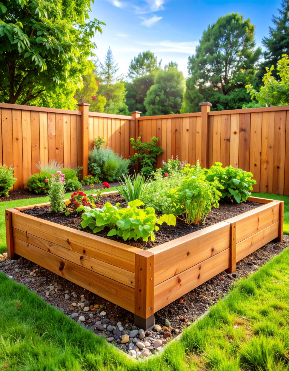 Cedar Beds with Built In Irrigation for Easy Maintenance