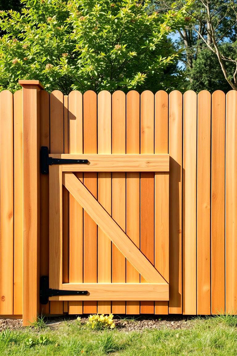 Cedar Fence with a Sliding Gate - 25 Cedar Fence Ideas