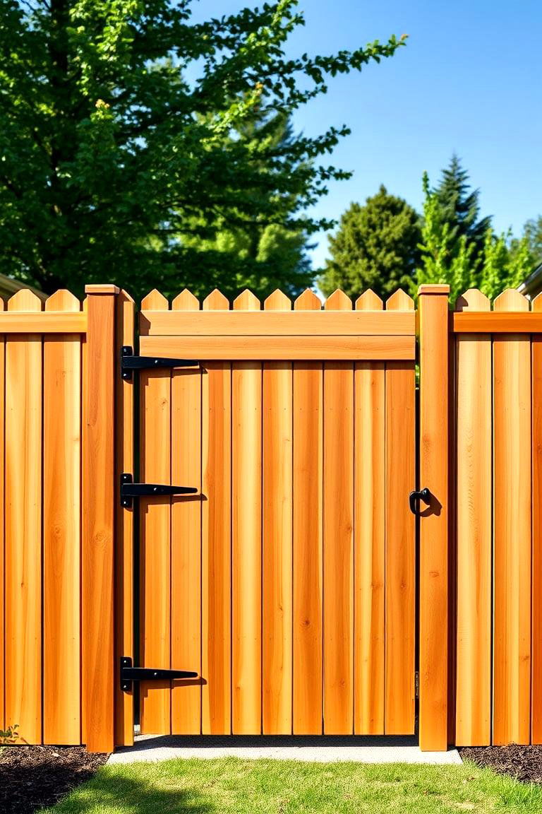 Cedar Privacy Fence with a Gate - 25 Cedar Fence Ideas