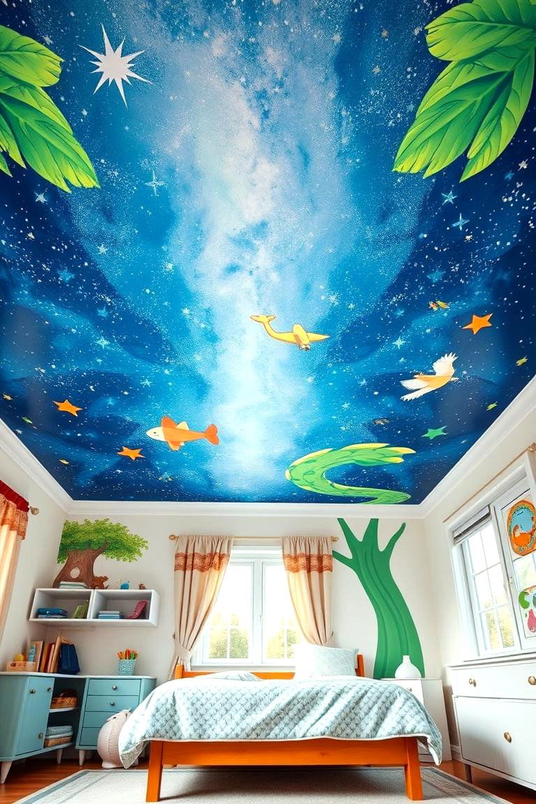 Ceiling Murals to Elevate the Rooms Aesthetic - 25 Toddler Room Ideas
