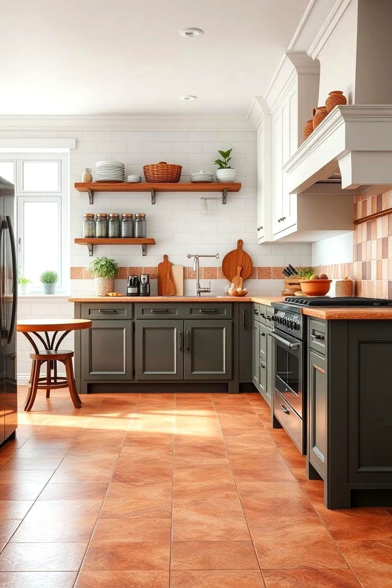 Ceramic Tile Flooring - 25 Traditional Kitchen Ideas