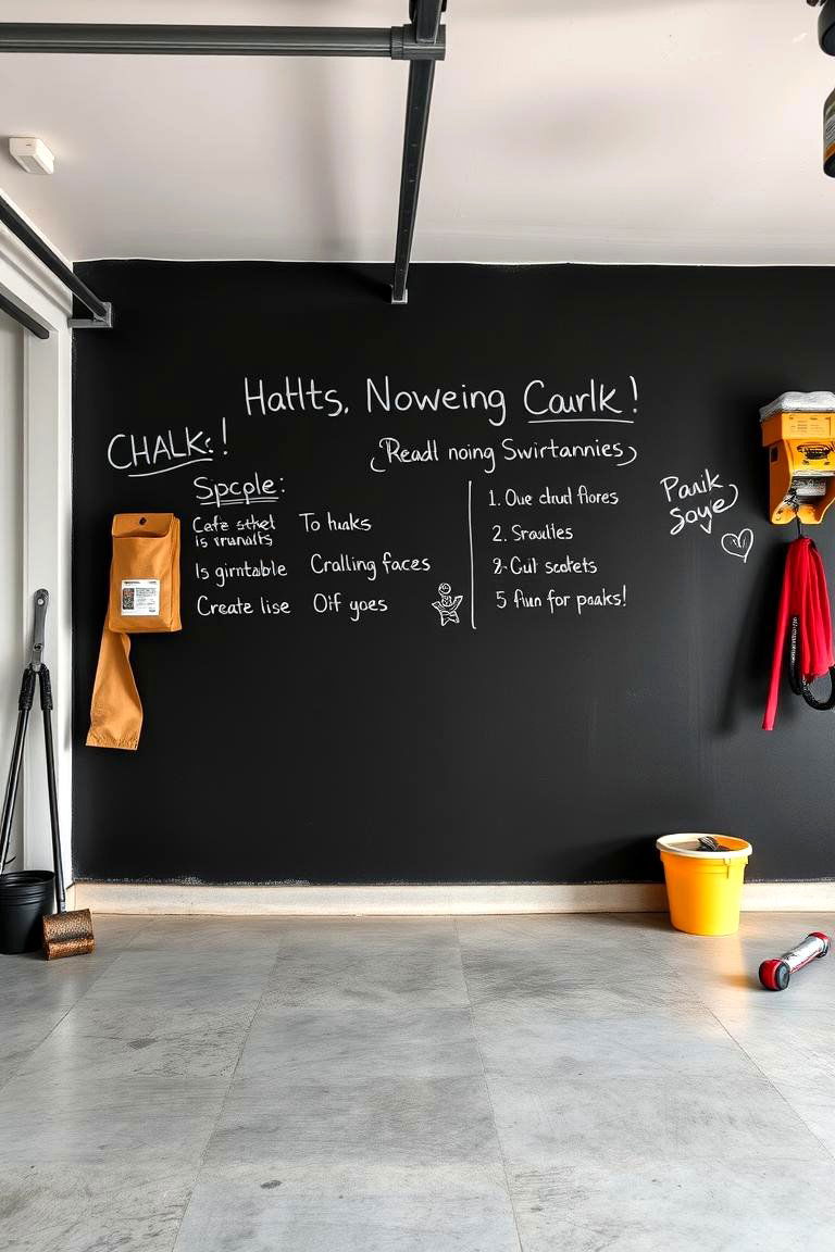 Chalkboard Black for Functional and Fun - 25 Garage Wall Paint Ideas