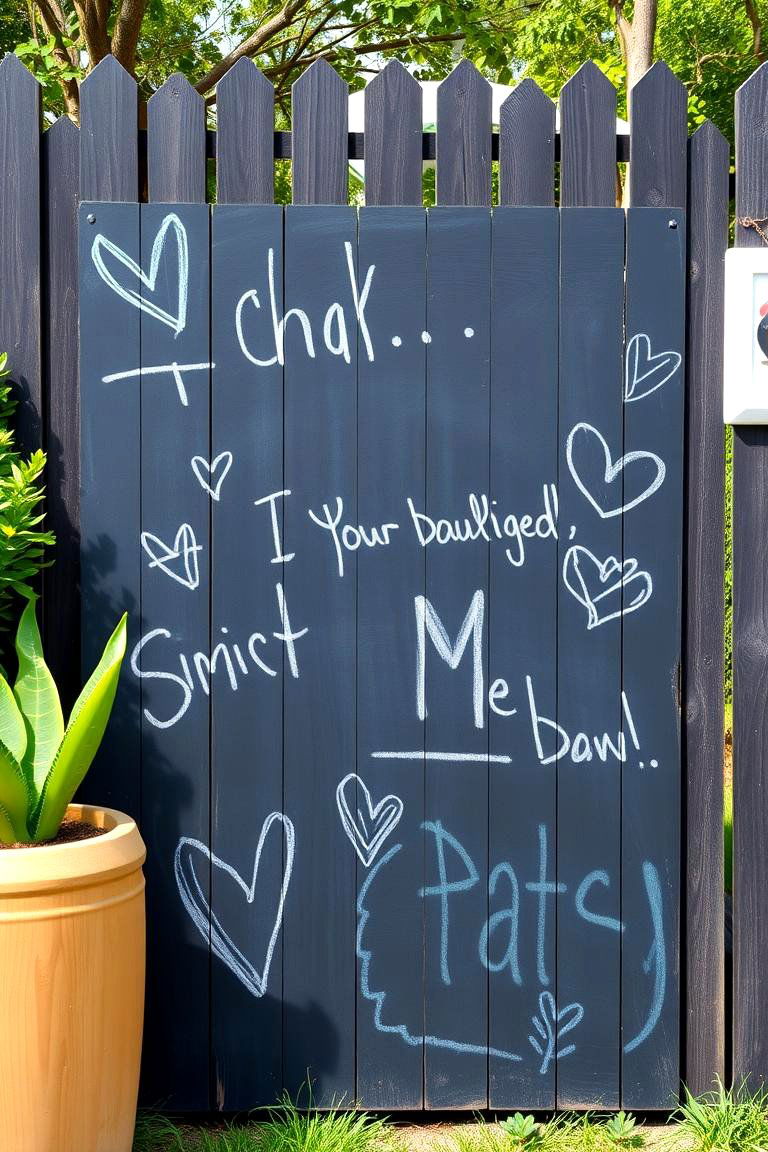 Chalkboard Fence Art - 25 Fence Art Ideas