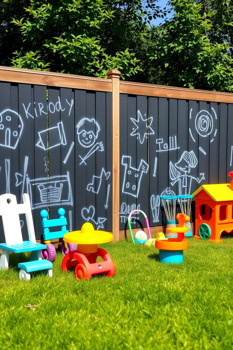 Chalkboard Paint for Interactive Fun - 25 Fence Painting Ideas