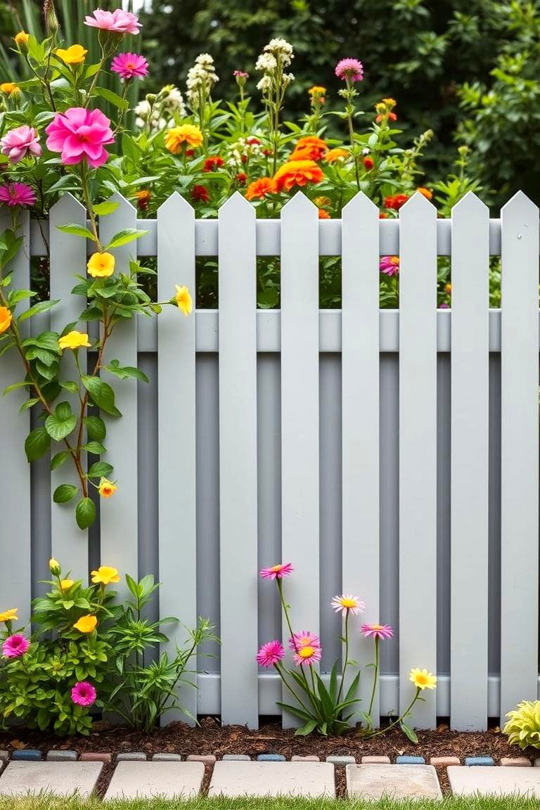 Chalky Gray for an Elegant Backdrop - 25 Fence Painting Ideas