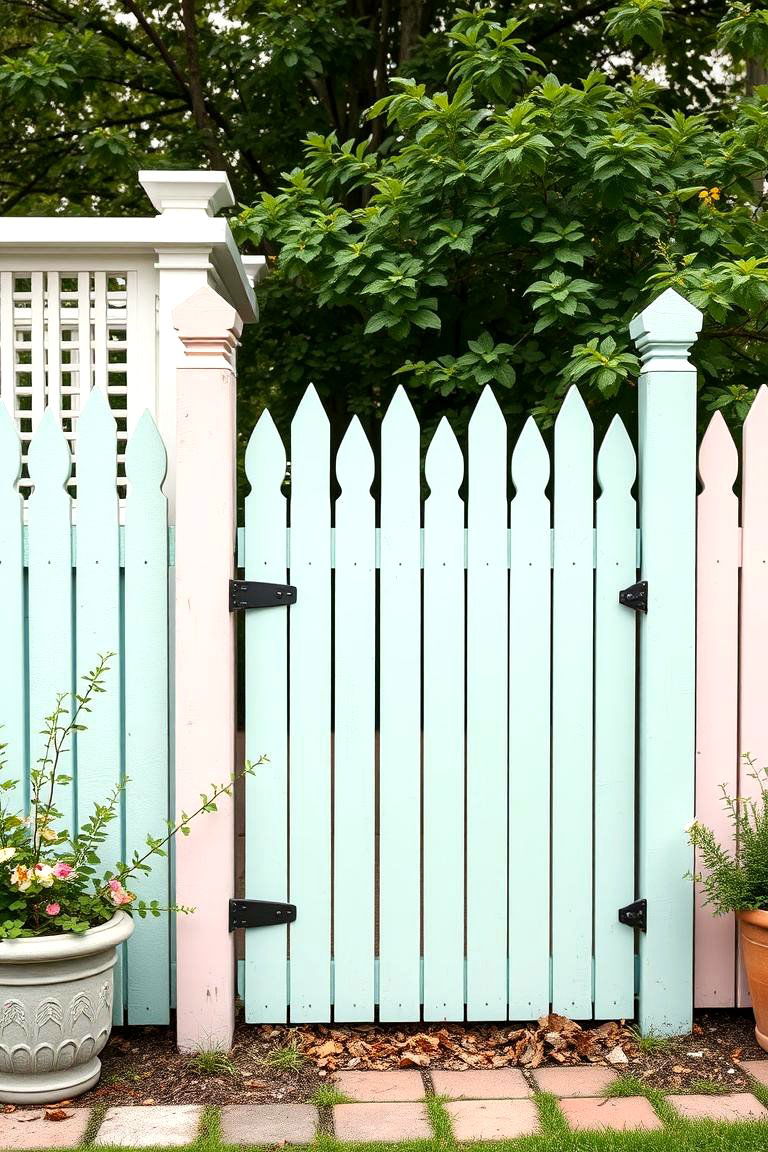 Chalky Pastels for a Soft and Inviting Vibe - 25 Fence Painting Ideas