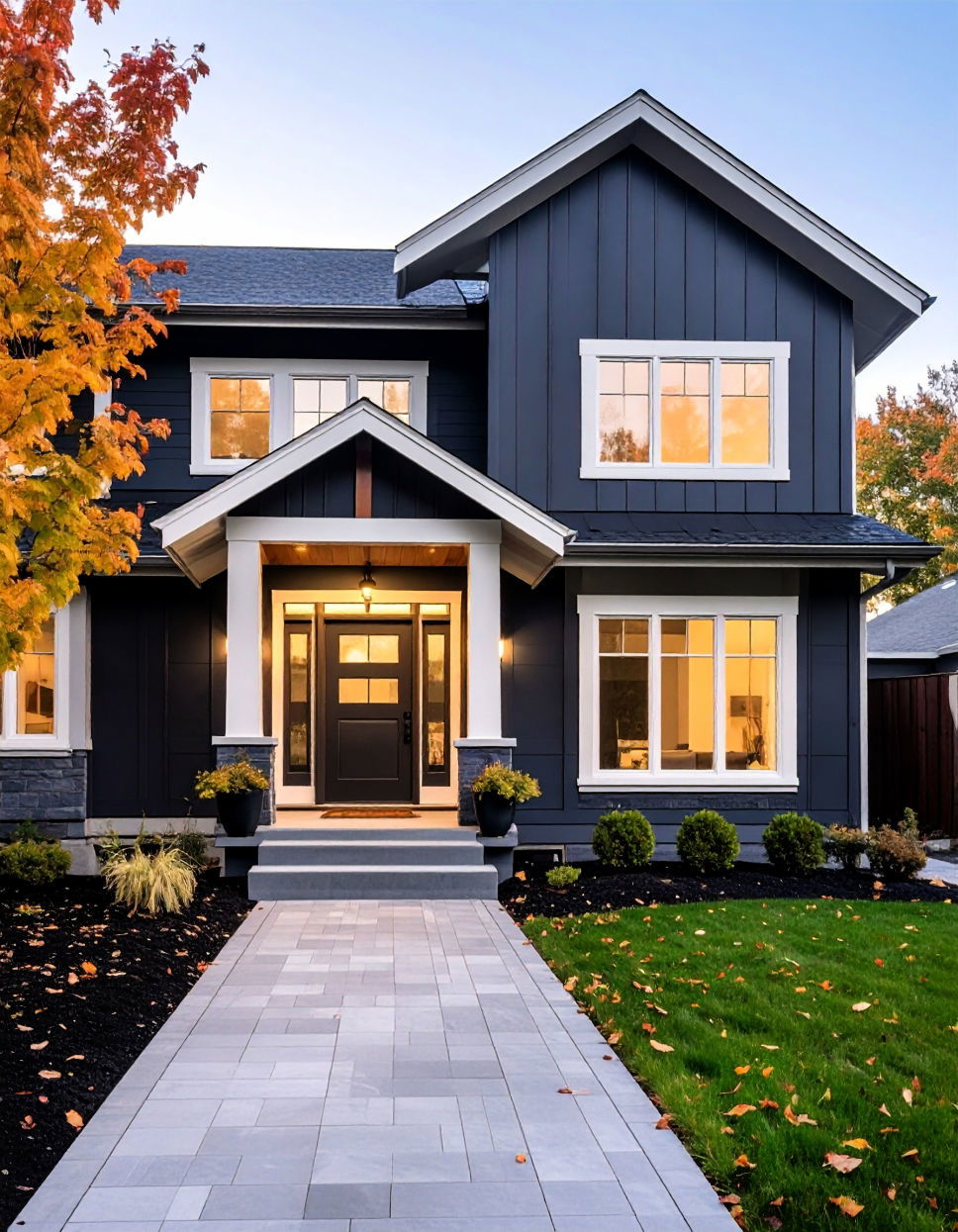Charcoal Gray and Bright White