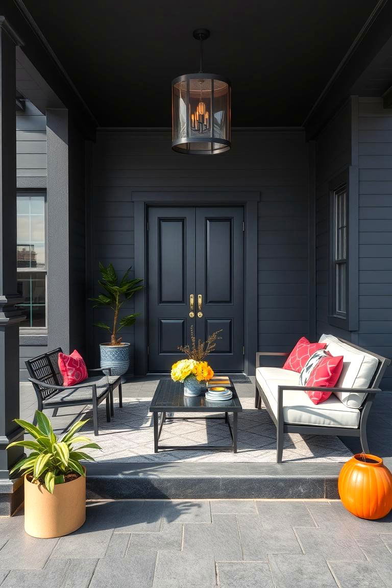 Charcoal Gray for Modern Contrast - 25 Porch Paint Colors
