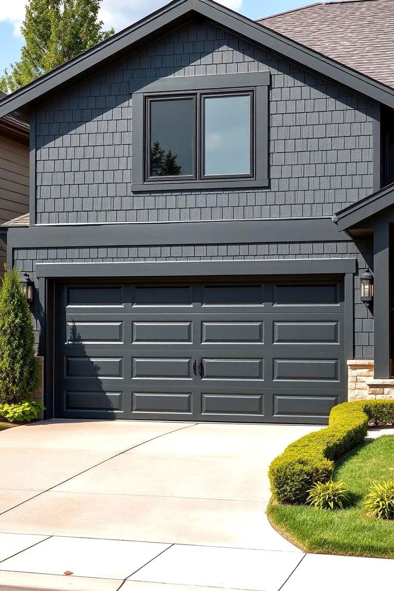 Charcoal Gray for a Sleek Subtle Look - 25 Garage Door Paint Ideas