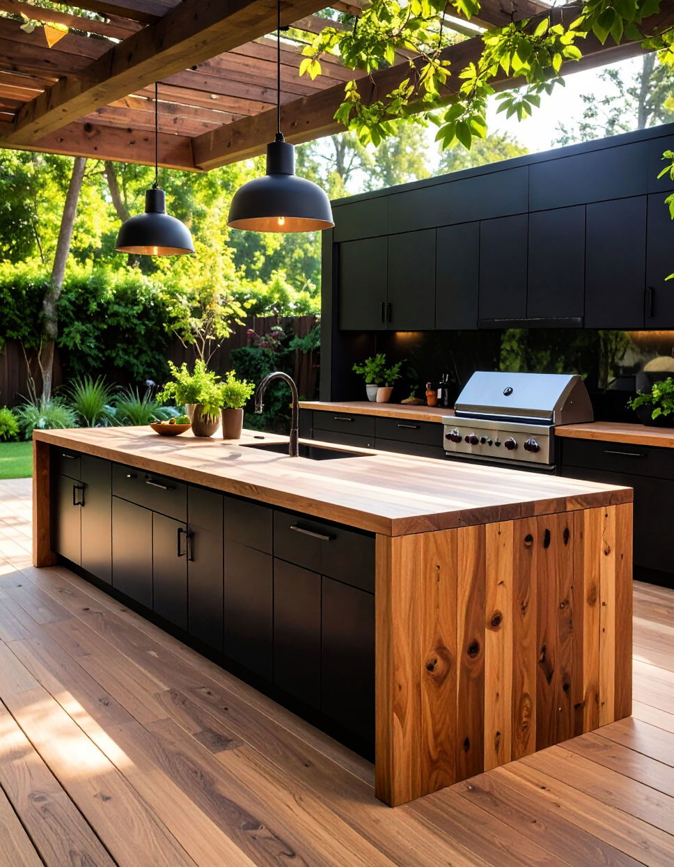 Charming Natural Wood Butcher Block Countertops Types of Outdoor Kitchen Countertops
