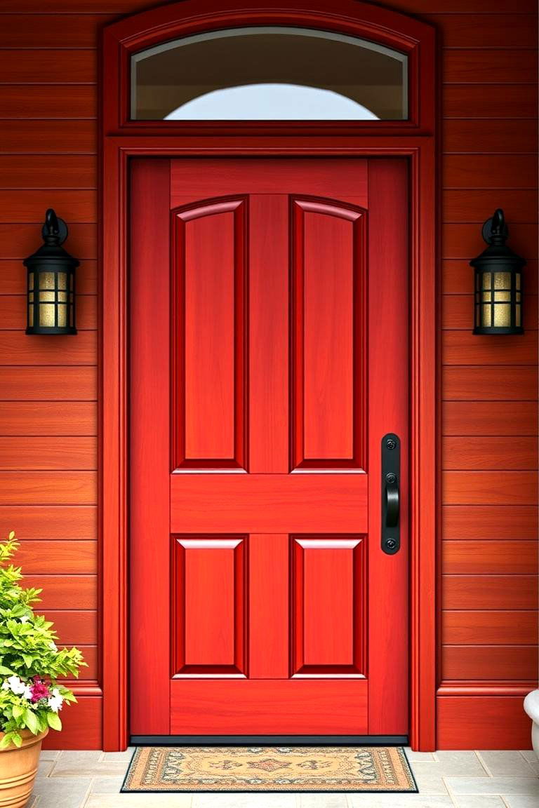 Cherry Stains for a Warm and Inviting Appeal - 25 Stained Front Door Ideas